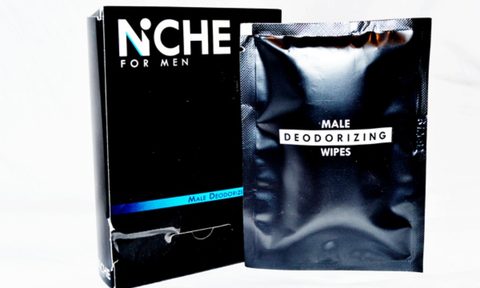 refresh yourself with niche for men deodorizing wipes