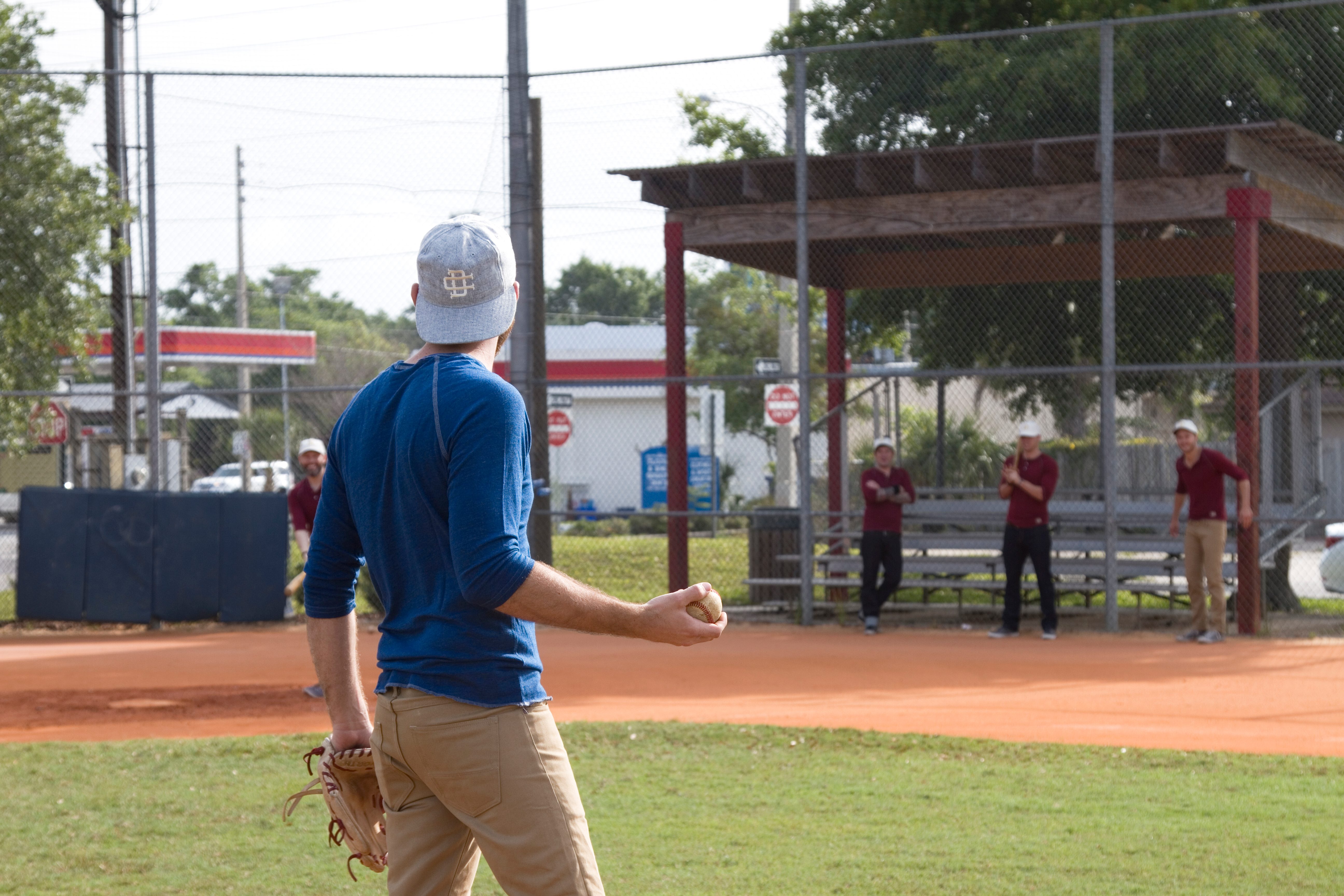 baseball player with backward hat
