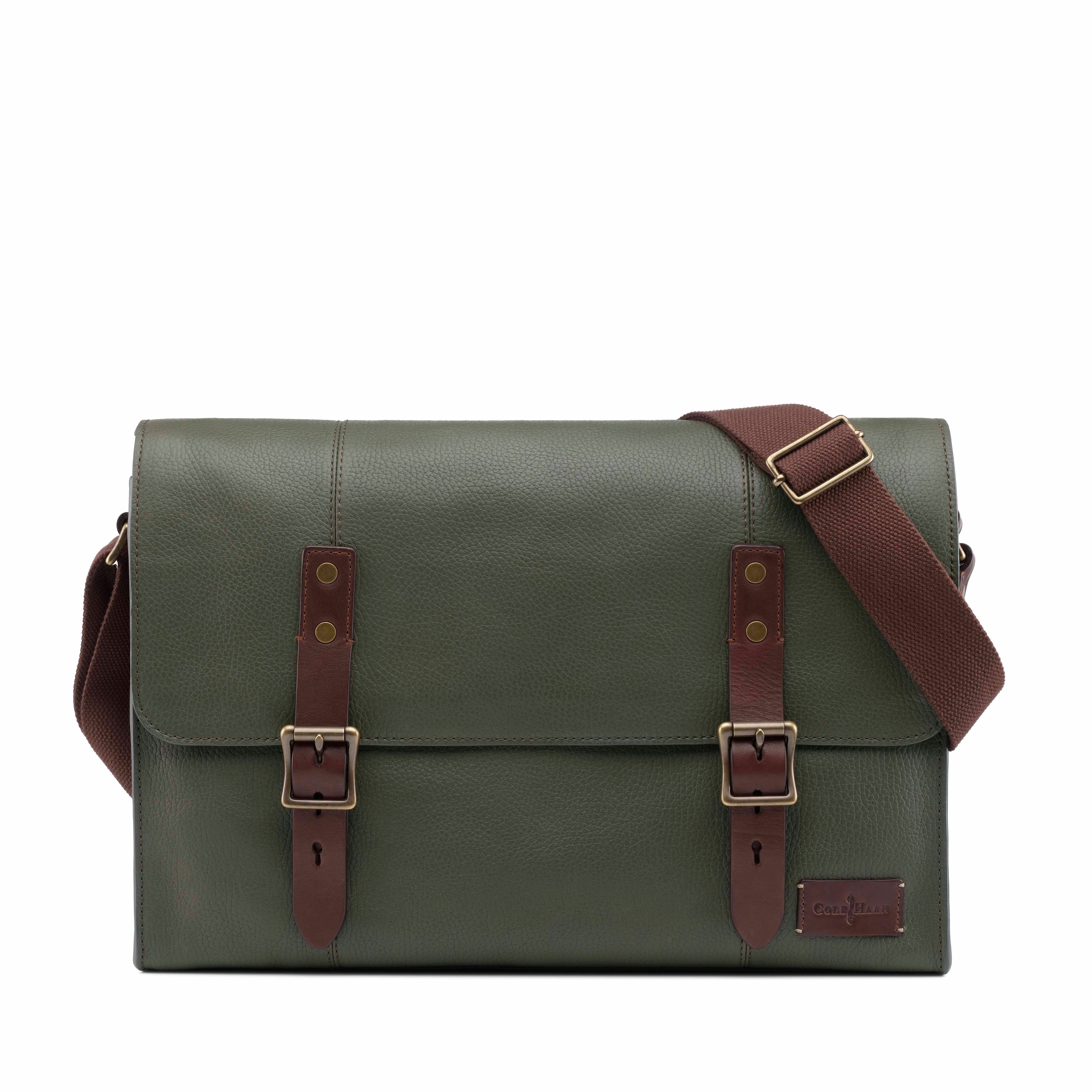 olive falls military inspired color colehaan greenwich messanger fatigue