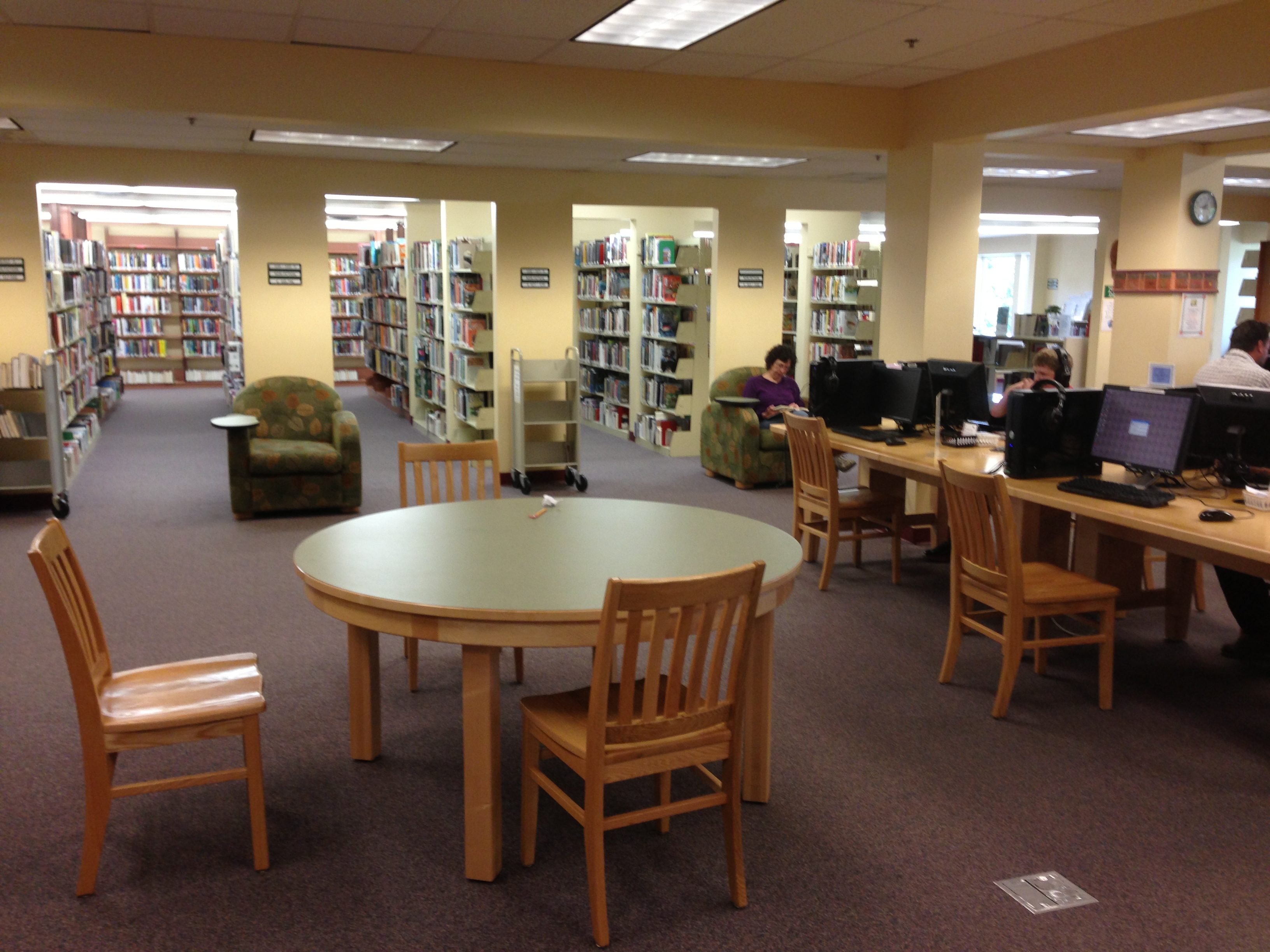 Geocaching inside of a library Eugene Oregon