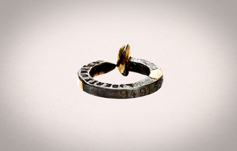 Black Gunmetal and Gold Ring