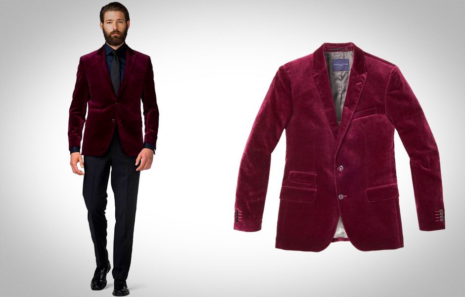 fall trend burgundy tommy velvet corded blazer