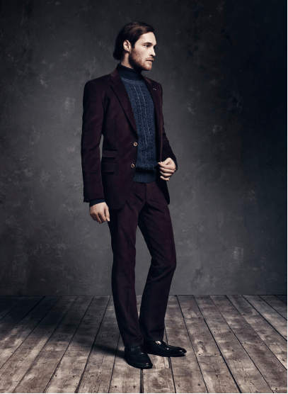 fall trend burgundy tommy corded suit
