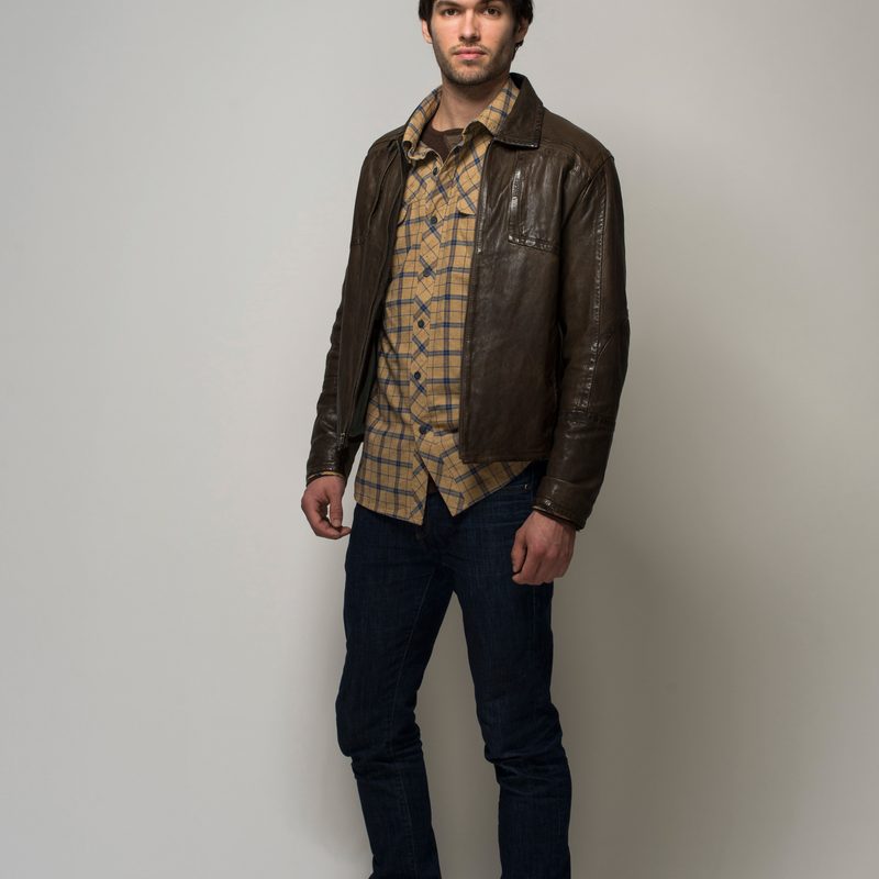 cornstock co waxy pebble grained lambskin jacket