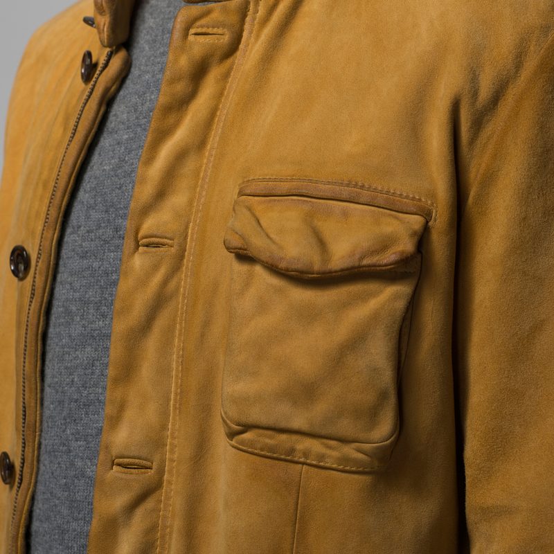 cornstock co heavy garment washed goat blazer