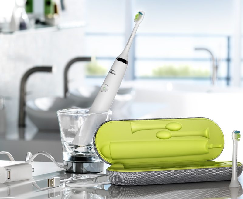 electric toothbrush in a glass