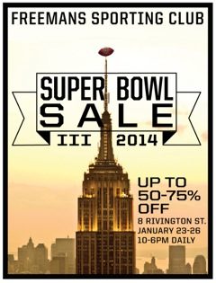 FSC Super Bowl Sample Sale 2014 Flyer