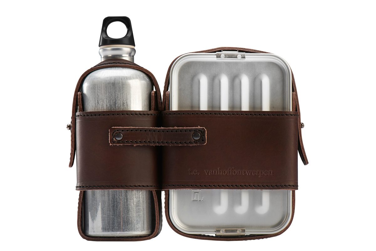 Dick van Hoff X Thomas Eyck Leather Strapped Canteen and Lunch Box Set