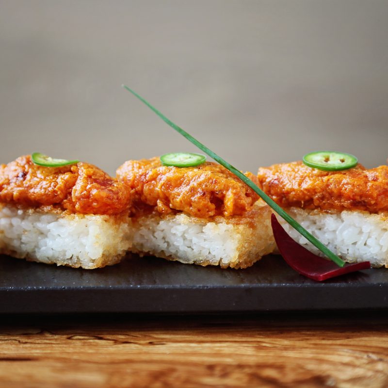 Umi spicy tuna on crispy rice