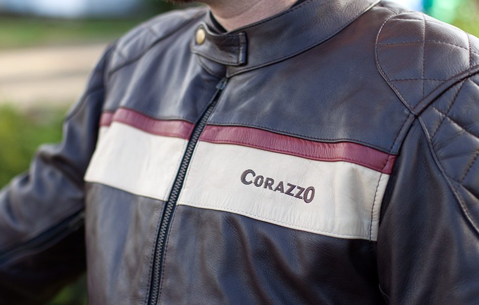 throttle jockey corazzo corso motorcycle jacket cordero gloves logo