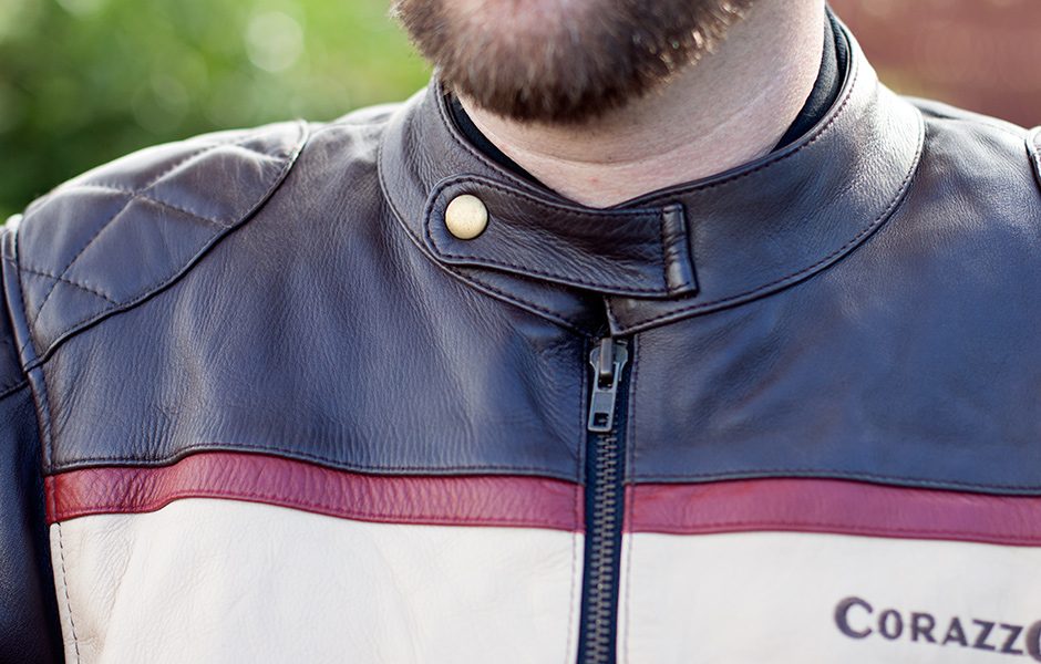 throttle jockey corazzo corso motorcycle jacket cordero gloves neckclasp