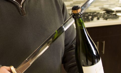 how to open champagne with a saber sabrage