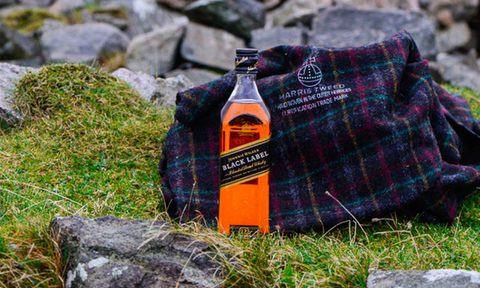 johnnie walker harris tweed whiskey scented blanket