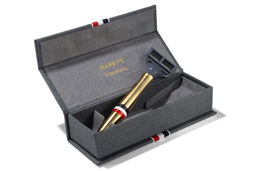 harrys and thom browne are a match made in fancy shaving heaven