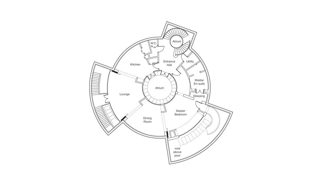 slide from bedroom to subterranean pool in this posh underground mansion 027 perdu cgi floorplan level1 1067x600