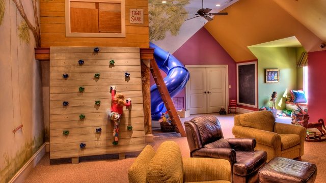 who needs stairs these houses have indoor slides greenville estate kids room 640x360 c