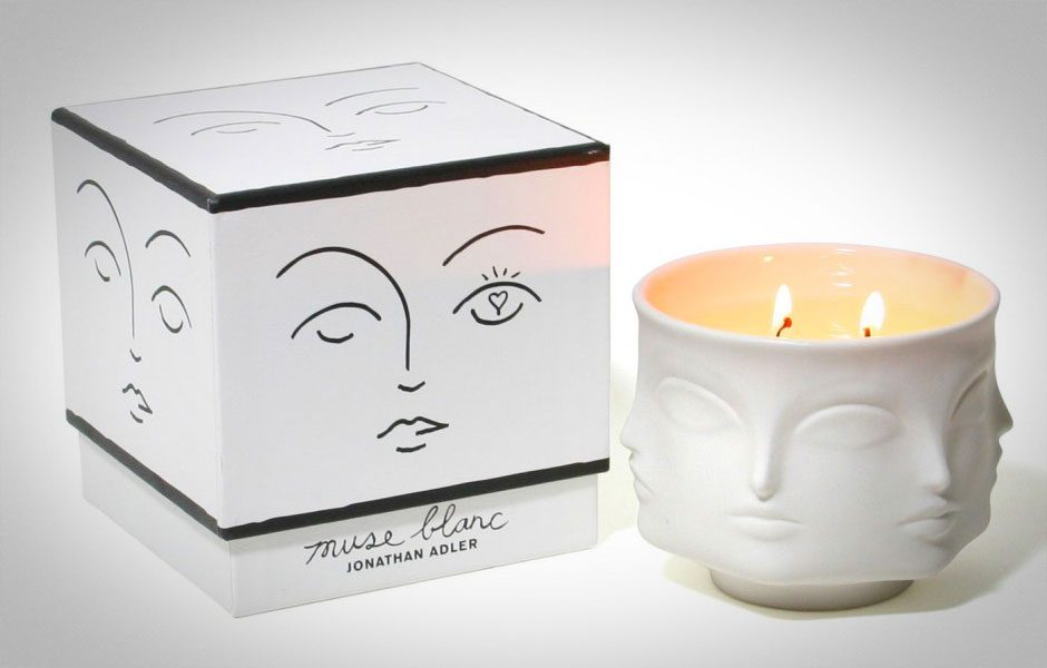 the gift guide for design enthusiast jonathan adler muse blanc candle