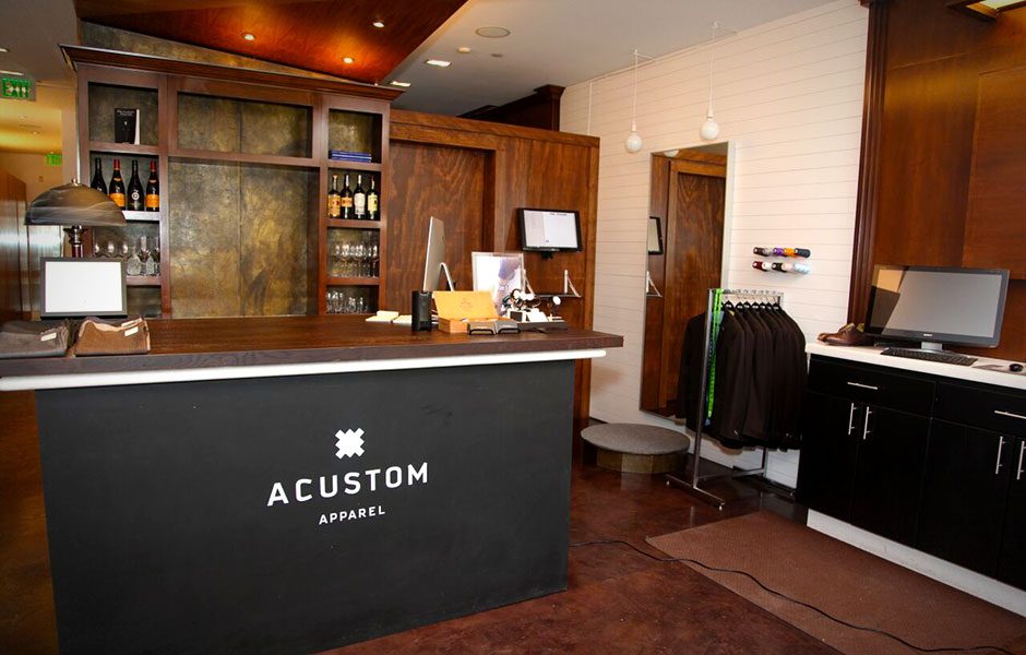 whiskey bar custom clothing fitting