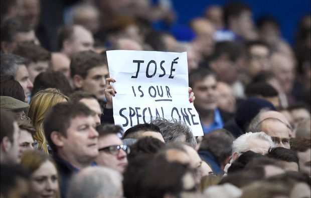 Chelsea fans show their support for recently axed manager, Jose Mourinho. Express Sport