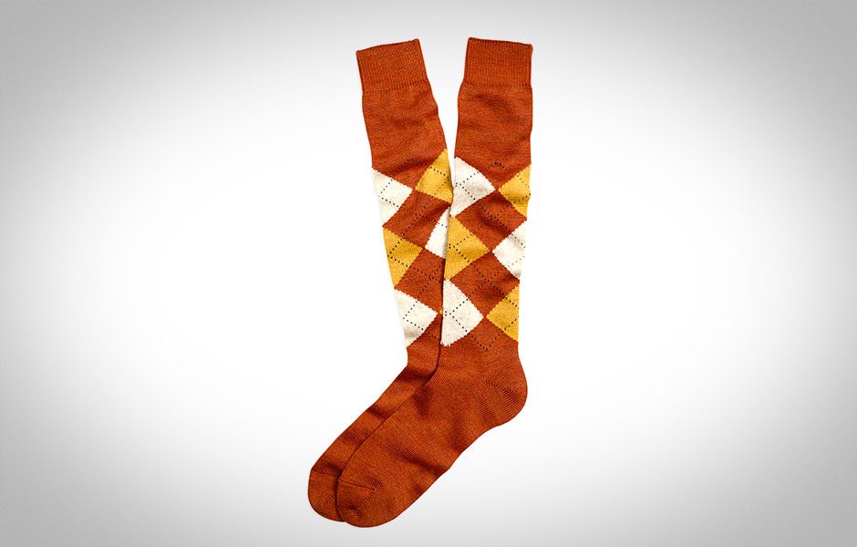 diamond dogs an argyle sock gift guide orange over the calf socks by brooks brothers