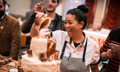 chef angie mar makes a pork cake and wins feat