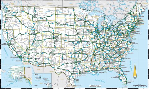 la to nyc across the us in four days flat united states road map highways