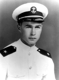 George H.W. Bush as a member of the U.S. Navy during World War II. Handout George H.W. Bush Presidential Library