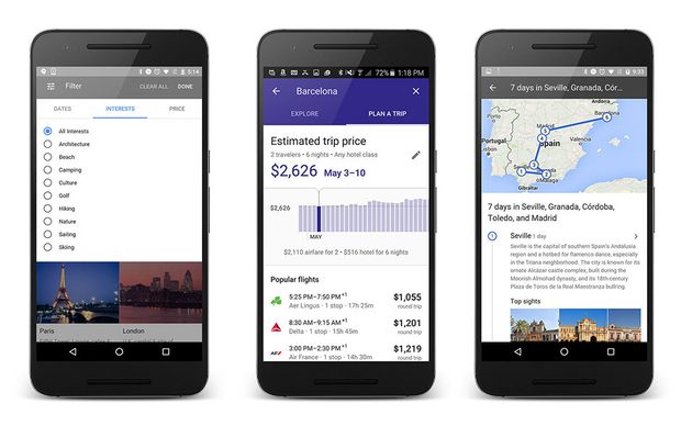 Destinations-on-google
