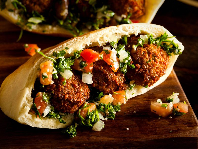 Falafel in a pita.