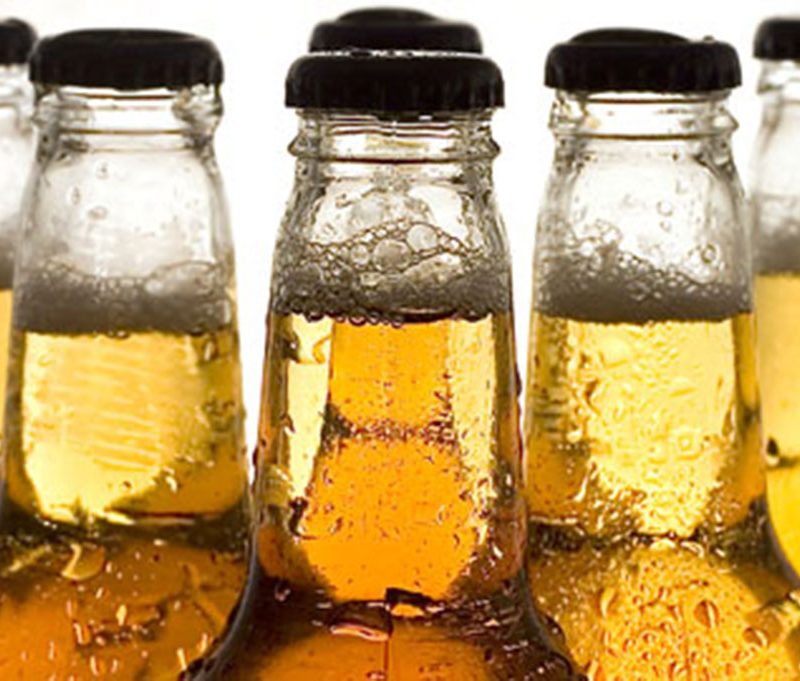 Home-brew beer bottles