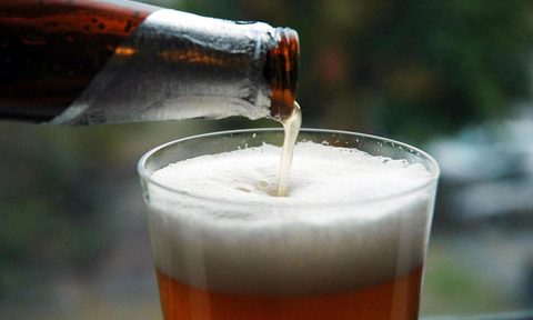 Pouring a beer