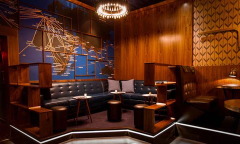 now boarding travel themed bar vintage craft cocktails west hollywood