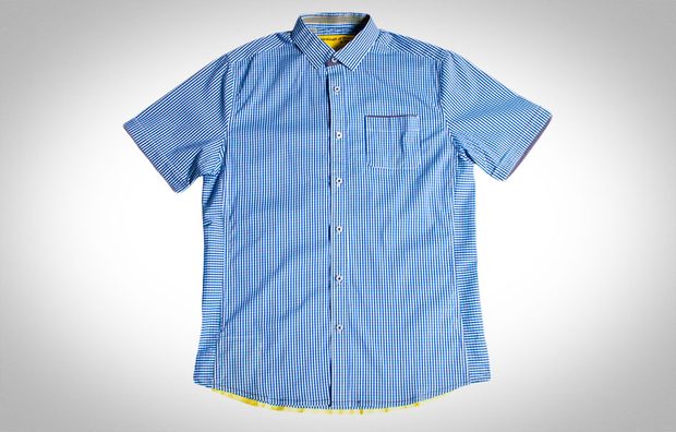 short sleeve button-ups, blue, descendant of theives