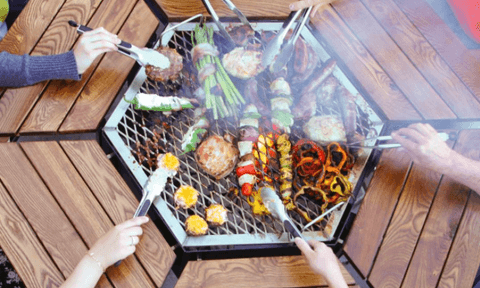 jag grill, outdoor dining, dining table, fire pit, grill, table grill