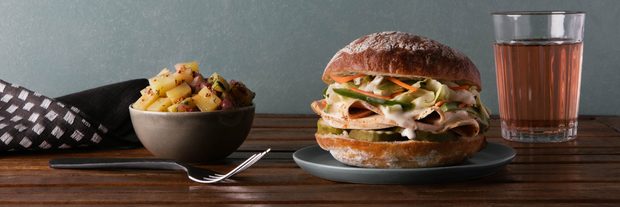 chicken sandwich from maple meal delivery