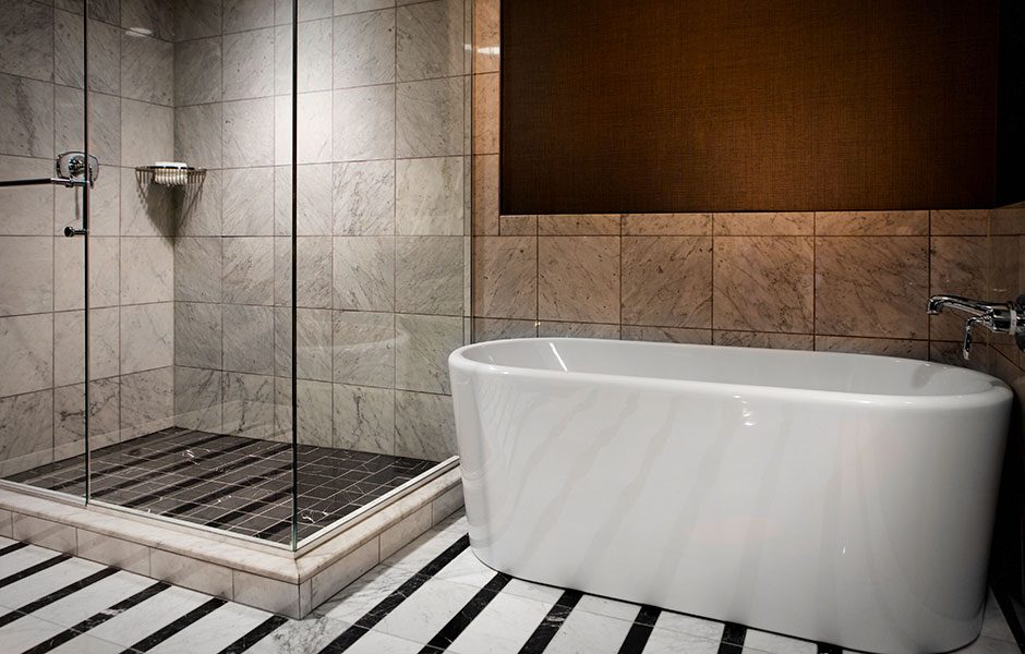 hotel bathroom, mason & rook bathroom, mason & rook