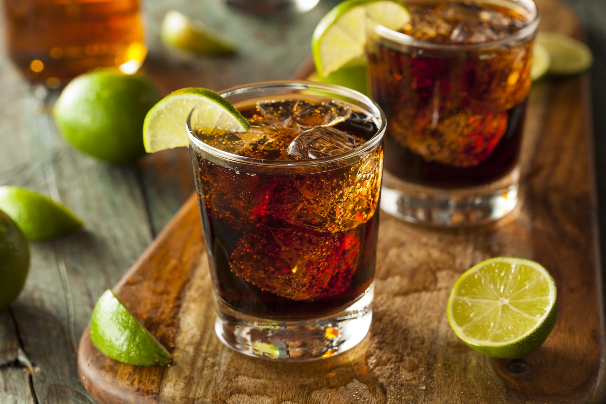 Rum and cola Cuba Libre with lime