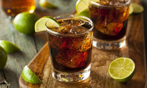 Rum and cola Cuba Libre with lime