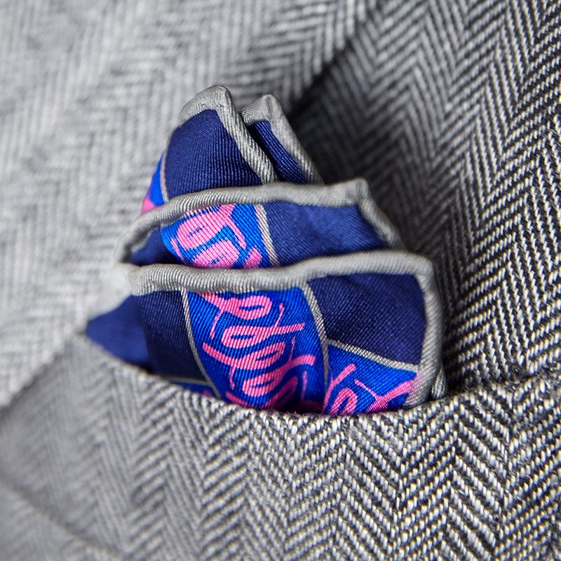 michael bastian pink ribbon pocket square folded
