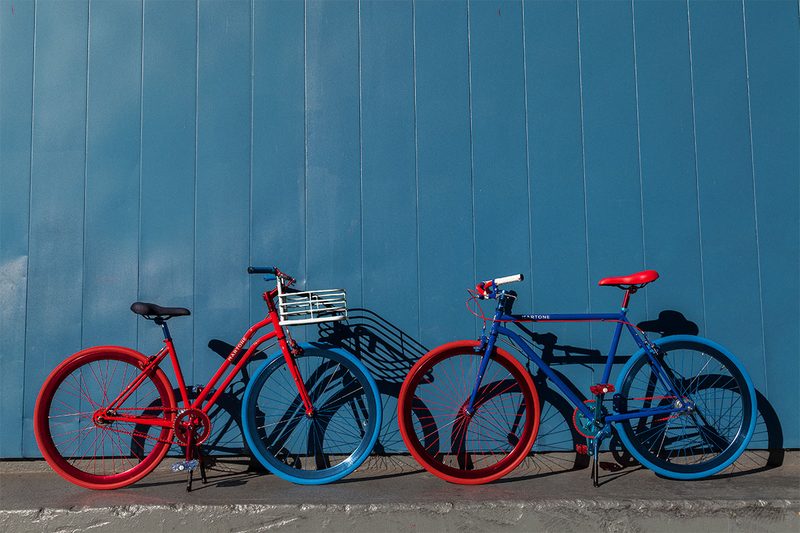 Martone Cycling Freedom bikes against blue wall