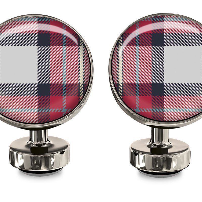 Red Plaid Cufflinks - $55