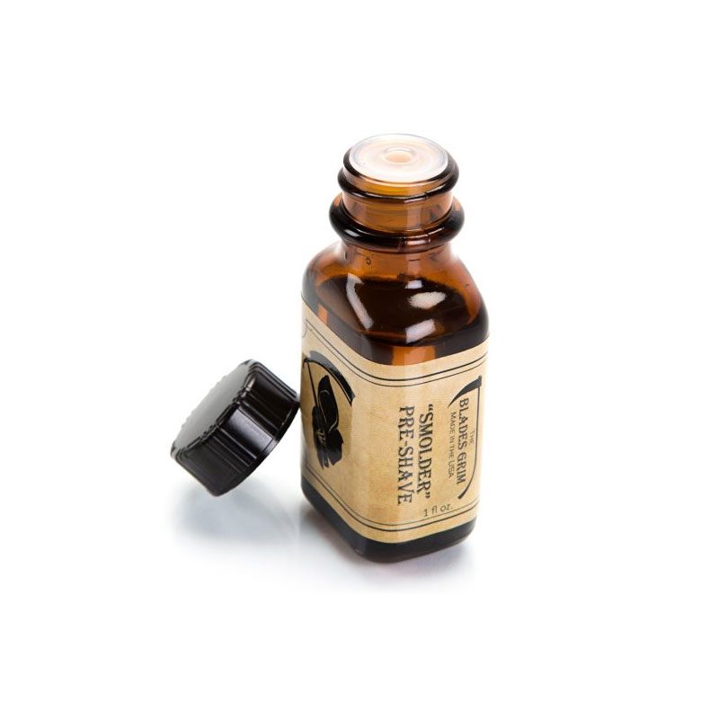 The Blades Grim Smolder pre shave oil.
