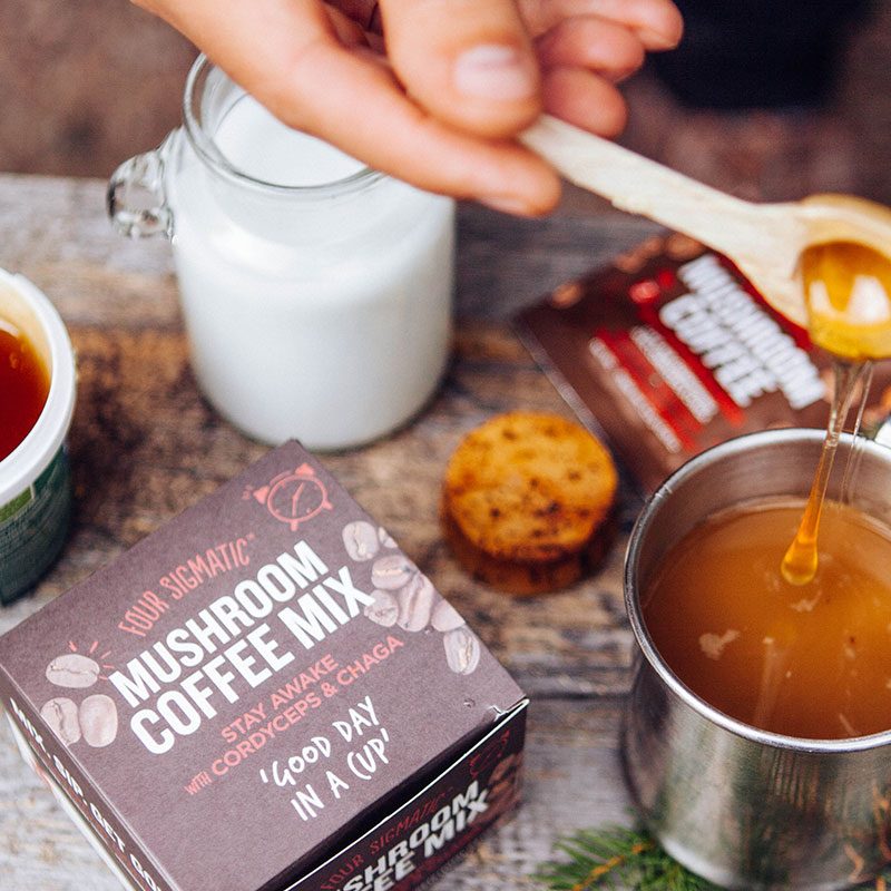 mushroom coffee with honey