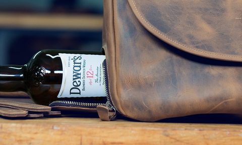 billykirk no. 497 messenger bag, dewar's whiskey