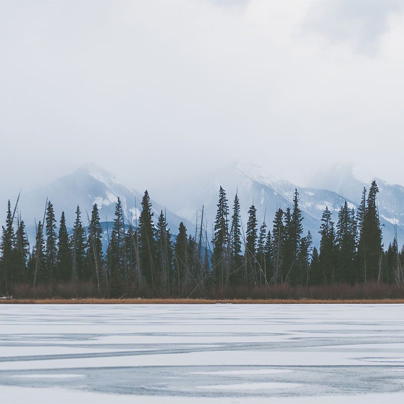 frozen lake for ice fishing