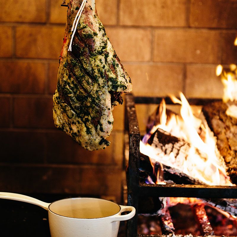 Chef Langhorne's open hearth at The Dabney