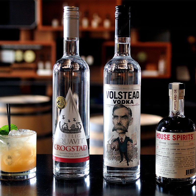 Vodka, aquavit, and coffee liqueur from House Spirits