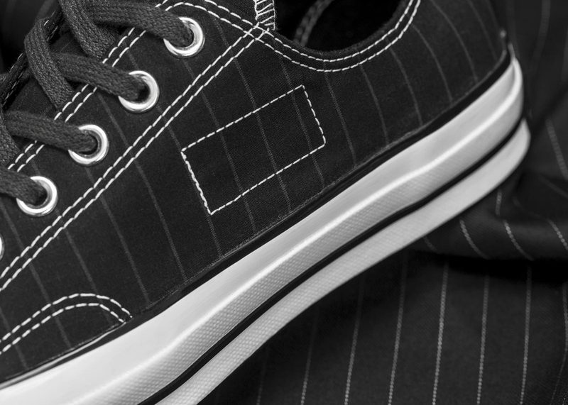 black pinstriped chuck taylor all star '70 pinstriped in black