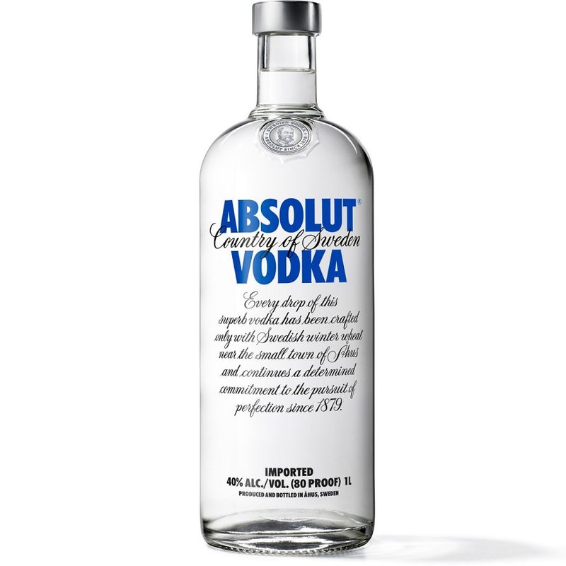 Absolut vodka white background
