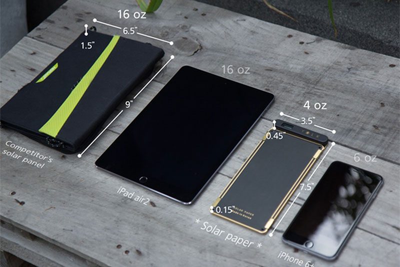 tiny portable solar paper